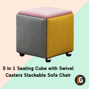 Read more about the article 5 in 1 Seating Cube with Swivel Casters Stackable Sofa Chair