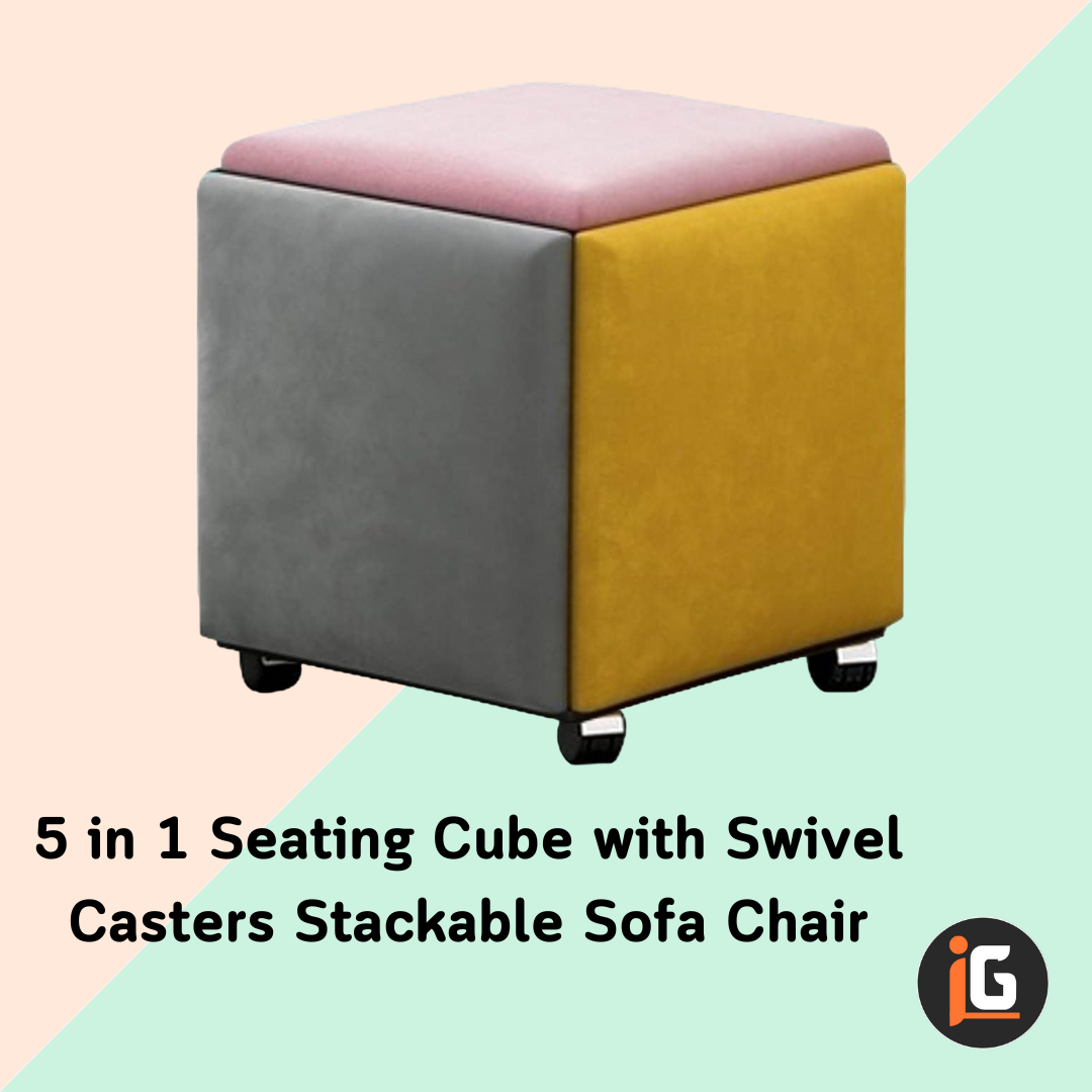 You are currently viewing 5 in 1 Seating Cube with Swivel Casters Stackable Sofa Chair