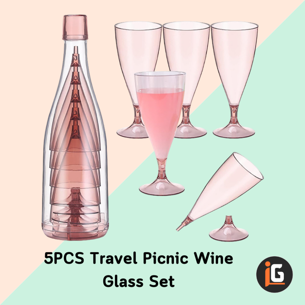 Read more about the article 5PCS Travel Picnic Wine/ Champagne Glass Set