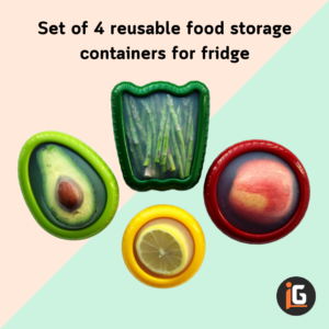 Read more about the article Set of 4 reusable food storage containers for fridge