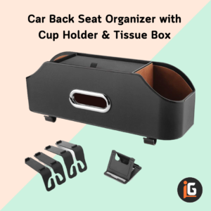 Read more about the article Car Back Seat Organizer with Cup Holder & Tissue Box