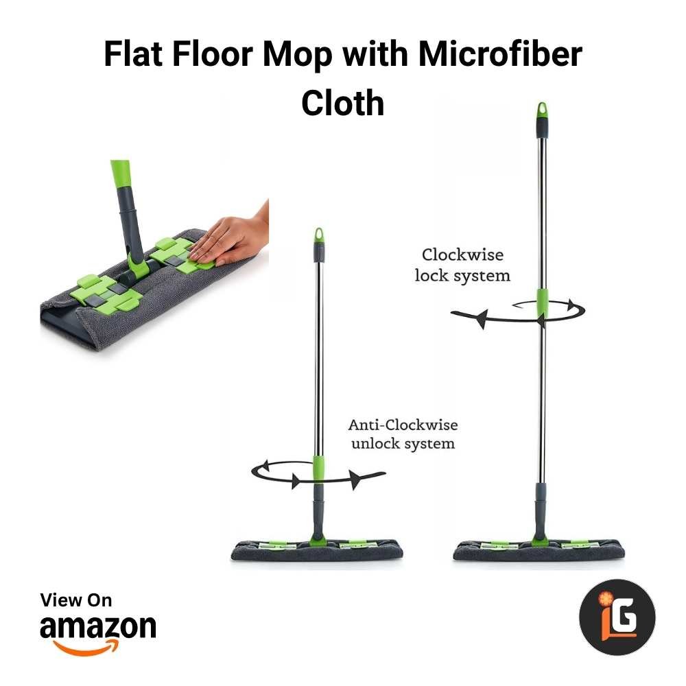 Flat Floor Mop with Microfiber Cloth