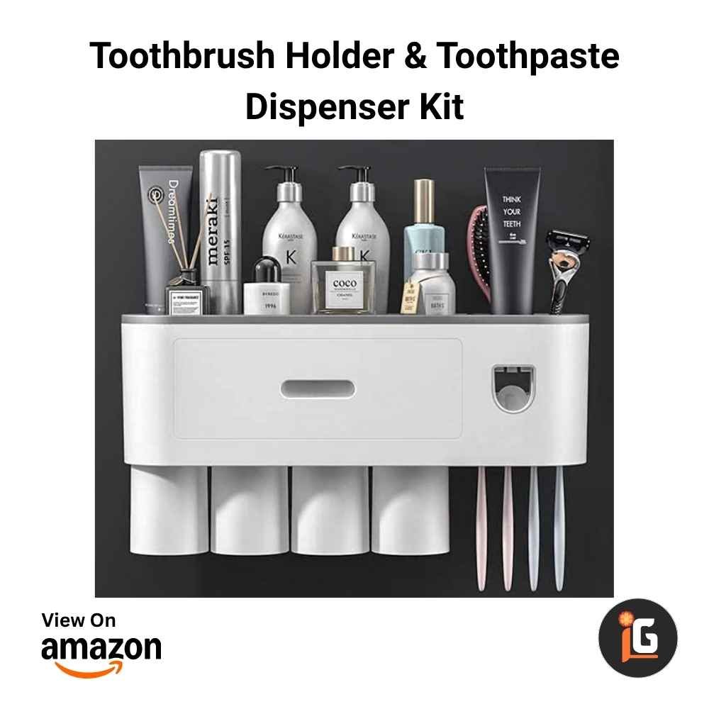 Toothbrush Holder & Toothpaste Dispenser Kit