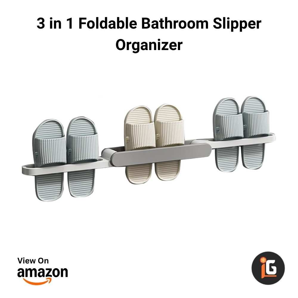 3 in 1 Foldable Bathroom Slipper Organizer